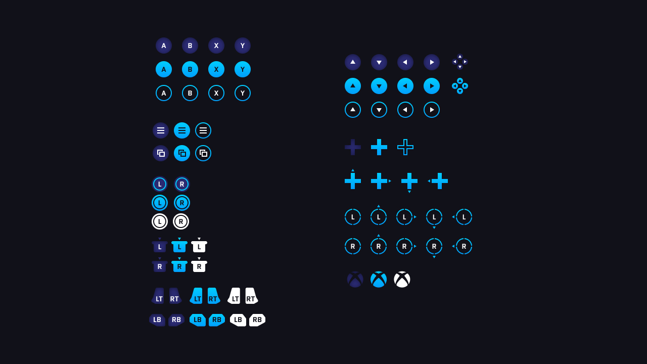 Xbox controller icons